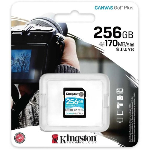 Карта памяти Kingston 256GB SDXC Canvas Go Plus 170R C10 UHS-I U3 V30/ Kingston 256GB SDXC Canvas Go Plus 170R C10 UHS-I U3 V30