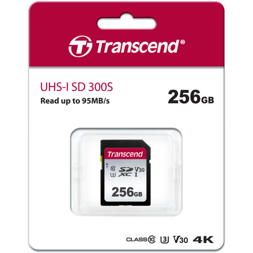 Карта памяти/ Transcend 256GB SDXC Class 10 UHS-I U3 R95, W45MB/s