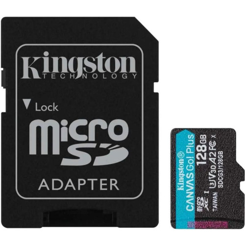 Карта памяти Kingston 128GB microSDXC Canvas Go Plus 170R A2 U3 V30 Card + ADP/ Kingston 128GB microSDXC Canvas Go Plus 170R A2 U3 V30 Card + ADP