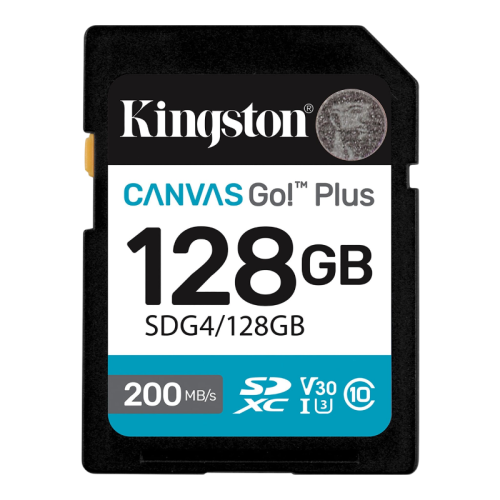 Карта памяти/ Kingston  128GB SDXC Canvas Go Plus Gen4 200MB/s C10 UHS-I U3 V30