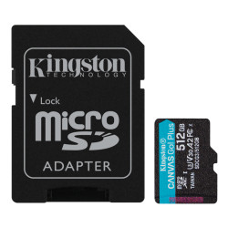 Карта памяти Kingston 512GB microSDXC Canvas Go Plus 170R A2 U3 V30 Card + ADP/ Kingston 512GB microSDXC Canvas Go Plus 170R A2 U3 V30 Card + ADP