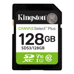Флеш карта SDXC 128GB Kingston SDS3/128GB Canvas Select Plus V10 w/o adapter