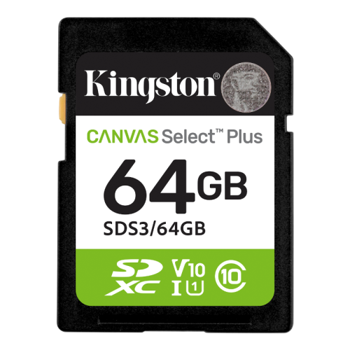 Флеш карта SDXC 64GB Kingston SDS3/64GB Canvas Select Plus V10 w/o adapter