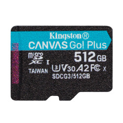 Карта памяти Kingston 512GB microSDXC Canvas Go Plus 170R A2 U3 V30 Card W/O ADP/ Kingston 512GB microSDXC Canvas Go Plus 170R A2 U3 V30 Card W/O ADP