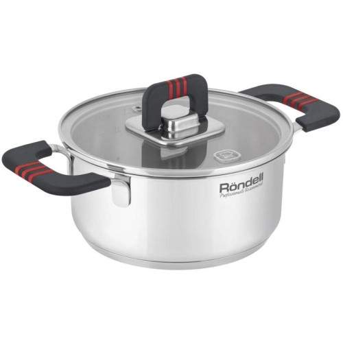 Кастрюля/ Кастрюля Rondell Stripes RDS-1636 1.2л. d=16см (с крышкой) стальной