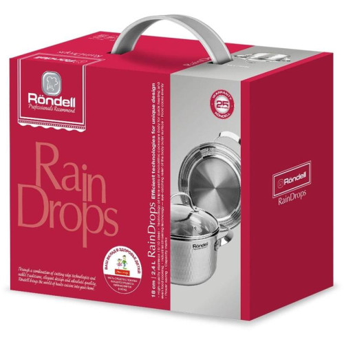 Кастрюля/ Кастрюля Rondell RainDrops RDS-1293 2.4л. d=18см (с крышкой) стальной