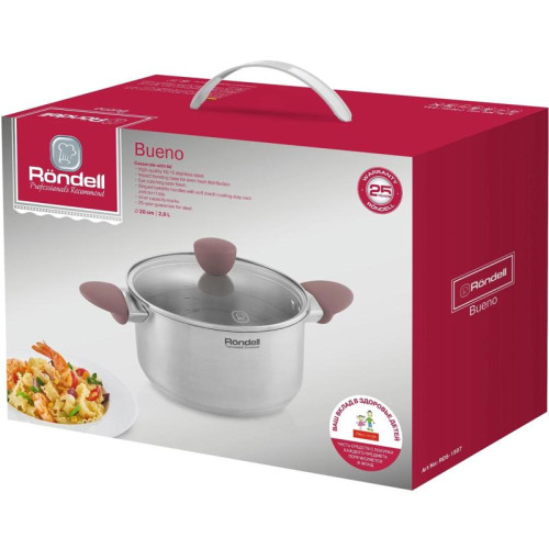 Кастрюля/ Кастрюля Rondell Bueno RDS-1587 2.8л. d=20см (с крышкой) стальной