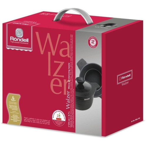 Кастрюля/ Кастрюля Rondell Walzer RDA-766 4.7л. d=24см (с крышкой) черный