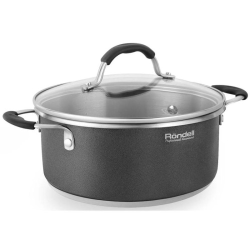 Кастрюля/ Кастрюля Rondell Stern RDS-019 4.7л. d=24см (с крышкой) т.серый