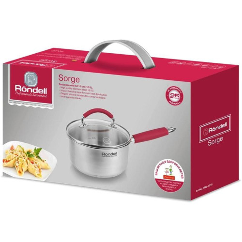 Ковш/ Ковш Rondell Sorge RDS-1218 1.3л. d=16см (с крышкой) стальной