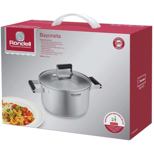 Кастрюля/ Кастрюля Rondell Bayoneta RDS-1807 3.1л. d=20см (с крышкой) стальной