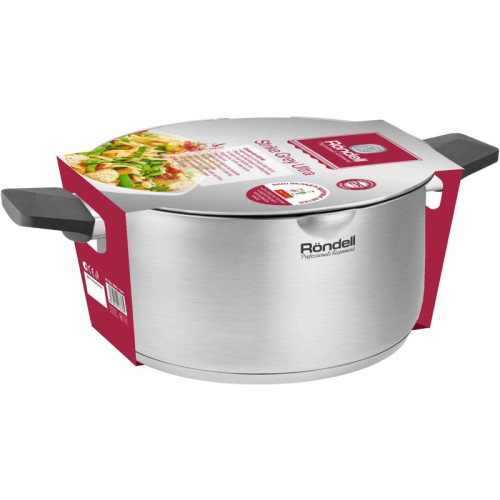 Кастрюля/ Кастрюля Rondell Strike Grey Ultra RDS-1949 4.8л. d=24см (с крышкой) стальной