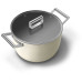 Посуда SMEG/ Кастрюля с двумя ручками и крышкой 26 см, кремовая Посуда SMEG/ Кастрюля с двумя ручками и крышкой 26 см, кремовая