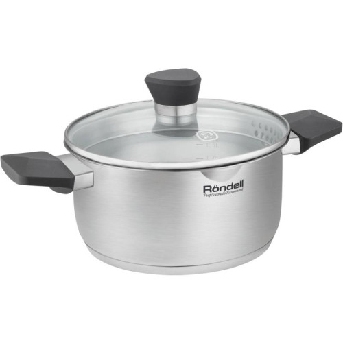 Кастрюля/ Кастрюля Rondell Strike Grey Ultra RDS-1949 4.8л. d=24см (с крышкой) стальной