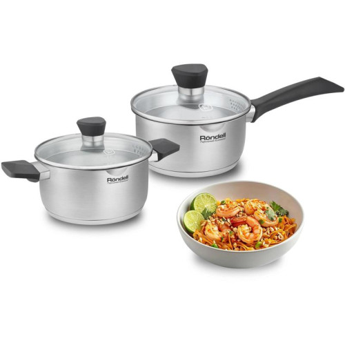 Кастрюля/ Кастрюля Rondell Strike Grey Ultra RDS-1949 4.8л. d=24см (с крышкой) стальной