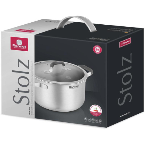 Кастрюля/ Кастрюля Rondell Stolz RDS-1754 5.2л. d=24см (с крышкой) стальной