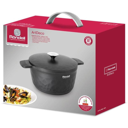 Кастрюля/ Кастрюля Rondell ArtDeco RDA-1254 4.8л. d=24см (с крышкой) черный
