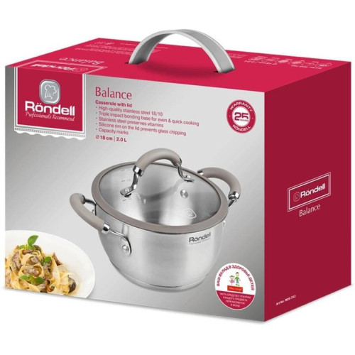 Кастрюля/ Кастрюля Rondell Balance RDS-753 2л. d=18см (с крышкой) стальной Кастрюля/ Кастрюля Rondell Balance RDS-753 2л. d=18см (с крышкой) стальной