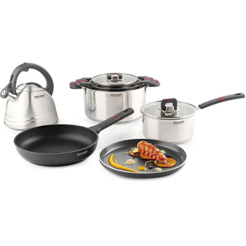 Кастрюля/ Кастрюля Rondell Stripes RDS-1636 1.2л. d=16см (с крышкой) стальной