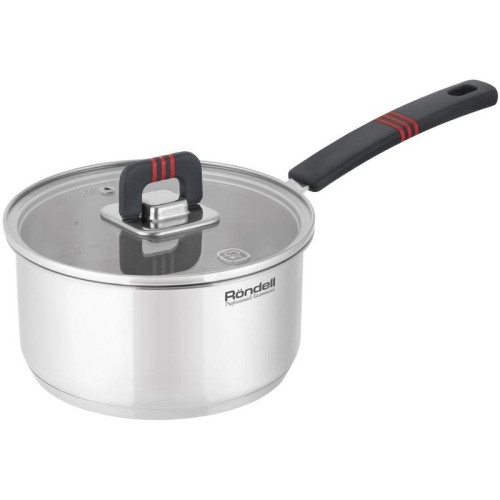 Ковш/ Ковш Rondell Stripes RDS-1635 2л. d=18см (с крышкой) стальной