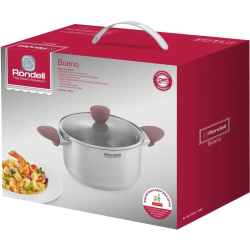 Кастрюля/ Кастрюля Rondell Bueno RDS-1588 4.8л. d=24см (с крышкой) стальной