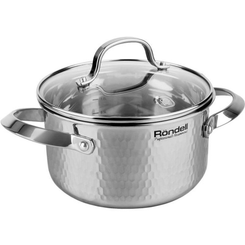 Кастрюля/ Кастрюля Rondell RainDrops RDS-1295 5.6л. d=24см (с крышкой) стальной Кастрюля/ Кастрюля Rondell RainDrops RDS-1295 5.6л. d=24см (с крышкой) стальной
