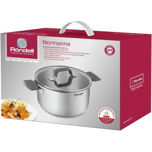 Кастрюля/ Кастрюля Rondell Normanne RDS-1813 3.1л. d=20см (с крышкой) стальной