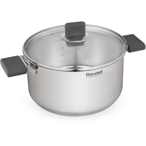 Кастрюля/ Кастрюля Rondell Quadro RDS-1597 5.1л. d=24см (с крышкой) стальной