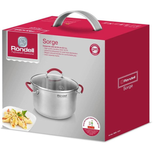 Кастрюля/ Кастрюля Rondell Sorge RDS-1221 5.1л. d=24см (с крышкой) стальной