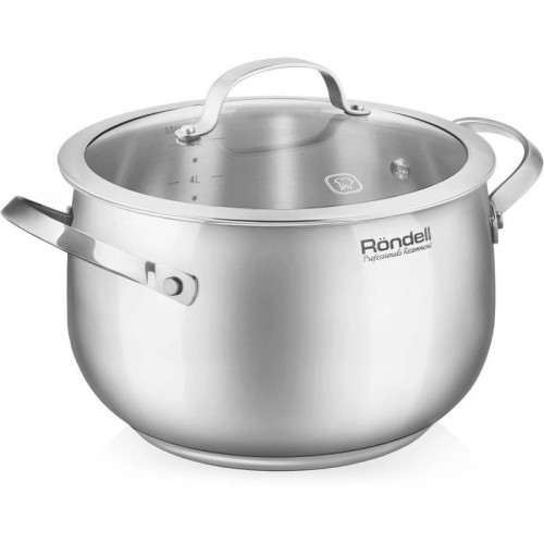 Кастрюля/ Кастрюля Rondell Calypso RDS-1672 5.8л. d=22см (с крышкой) стальной Кастрюля/ Кастрюля Rondell Calypso RDS-1672 5.8л. d=22см (с крышкой) стальной