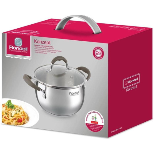 Кастрюля/ Кастрюля Rondell Konzept RDS-1229 3.3л. d=20см (с крышкой) стальной