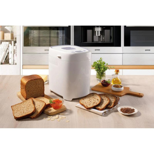 Хлебопечь Gorenje BM900WS Хлебопечь Gorenje, 13 программ, 2 размер выпечки, ЖК-дисплей, отсрочка старта 13 ч, размер выпечки 750-900 г, смотровое окошко, поддержание температуры, выбор цвета корочки, антипригарное покрытие, автоматическое отключение, цвет