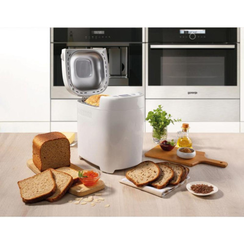 Хлебопечь Gorenje BM900WS Хлебопечь Gorenje, 13 программ, 2 размер выпечки, ЖК-дисплей, отсрочка старта 13 ч, размер выпечки 750-900 г, смотровое окошко, поддержание температуры, выбор цвета корочки, антипригарное покрытие, автоматическое отключение, цвет