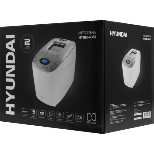Хлебопечь Hyundai HYBM-4083 850Вт белый/серебристый