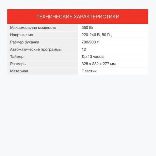 Хлебопечь Starwind SBM2086 550Вт черный
