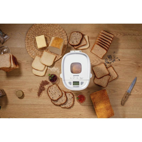 Хлебопечь Gorenje BM900WS Хлебопечь Gorenje, 13 программ, 2 размер выпечки, ЖК-дисплей, отсрочка старта 13 ч, размер выпечки 750-900 г, смотровое окошко, поддержание температуры, выбор цвета корочки, антипригарное покрытие, автоматическое отключение, цвет