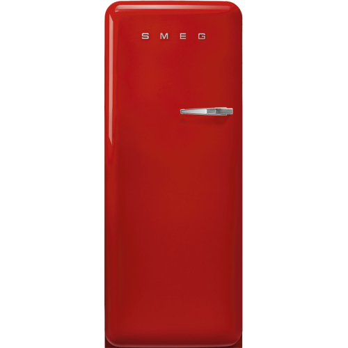 Холодильник SMEG/ Отдельностоящий однодверный холодильник, стиль 50-х годов, 60 см, красный, петли слева