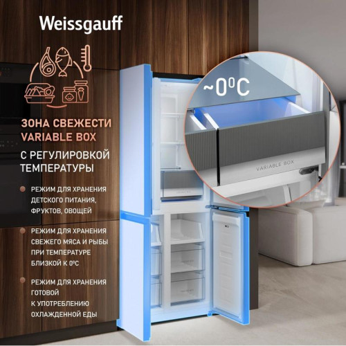 Холодильник Weissgauff WCD 450 BEG NoFrost Inverter 3-хкамерн. бежевый