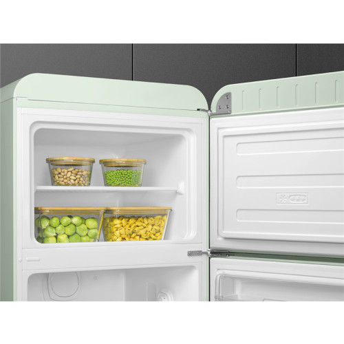 Холодильник SMEG/ Отдельностоящий двухдверный холодильник,стиль 50-х годов, 60 см, пастельный зеленый, петли справа