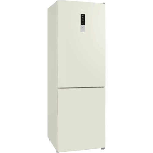 Отдельностоящий холодильник EVELUX, объем 317 л, объем холодильной камеры 233, объем морозильной камеры 94, цифровой дисплей, сенсорное управление, , LED освещение, NoFrost, перенавешиваемые двери, энергоэффективность А+, уровень шума 41 дБ, цвет бежевый