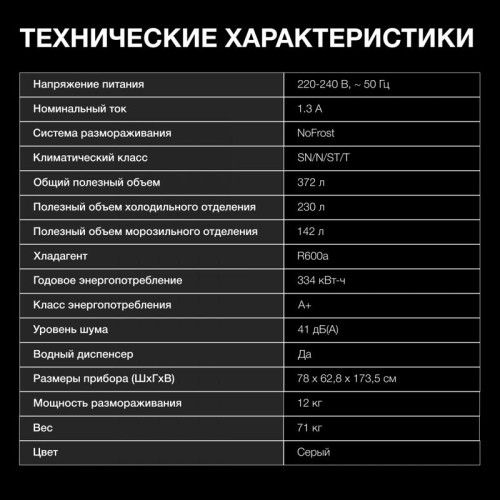Холодильник Hyundai CS4086FIX 2-хкамерн. нержавеющая сталь инвертер