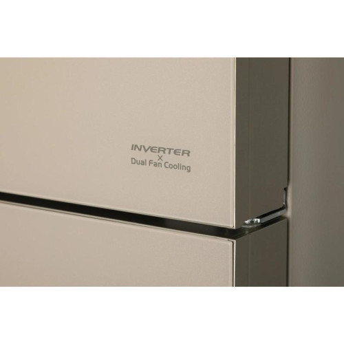 Холодильник Hitachi R-W660PUC7 GBE 2-хкамерн. бежевый стекло инвертер