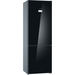 Холодильник BOSCH KGN49LB30U Serie 6, Full NoFrost,  Габариты 203x70x67, Общий пол. объем: 435 (х:330, м:105), Черный под стеклом, Цифровой LCD дисплей, Утопленные ручки во всю высоту, Multi Airflow