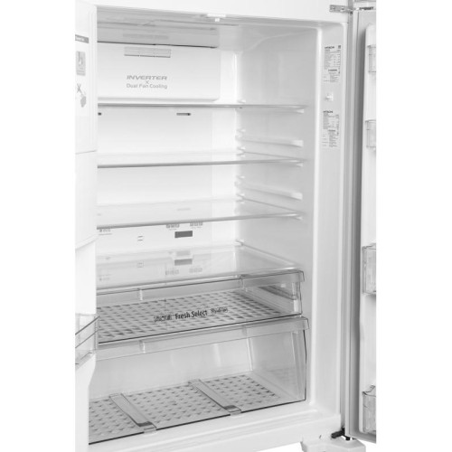 Холодильник Hitachi R-W660PUC7 GPW 2-хкамерн. белый стекло инвертер