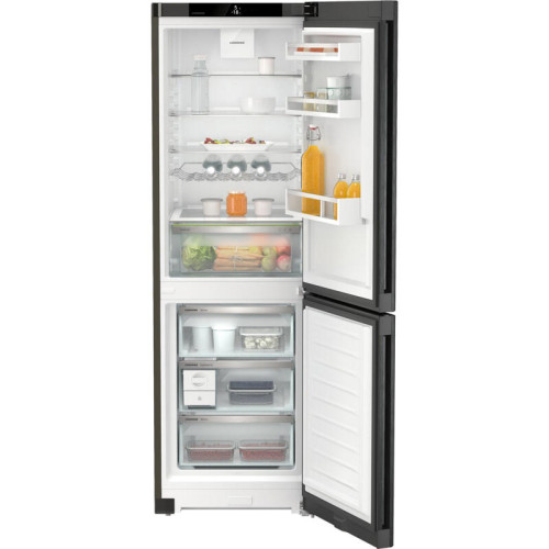 Холодильники LIEBHERR/ Plus, EasyFresh 1 контейнер, МК NoFrost, 3 контейнера МК, в. 185,5 см, ш. 60 см, класс ЭЭ A++, внутренние ручки, Black Steel