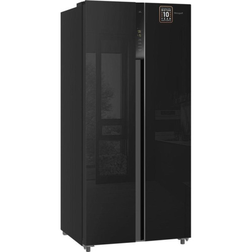Холодильник Weissgauff WSBS 500 Inverter NoFrost 2-хкамерн. черный стекло инвертер