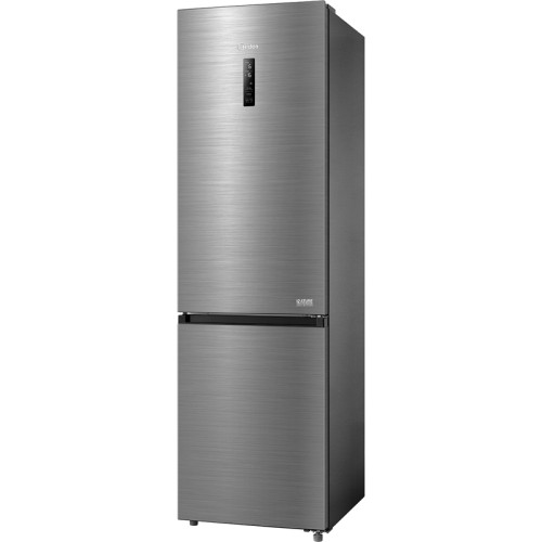 Холодильник MIDEA/ MDK/Холодильник MIDEA, отдельностоящий, полезный объем 386 л (263/123), Full No Frost, металлическая панель Metall Cooling, сенсорное управление, дисплей, 3D LED освещение, энергоэффективность А++, цвет нержавеющая сталь