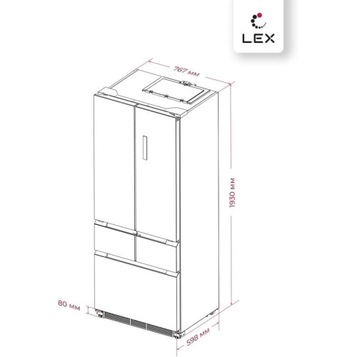 Холодильник Lex LFD424StGIDBI 4-хкамерн. серый инвертер