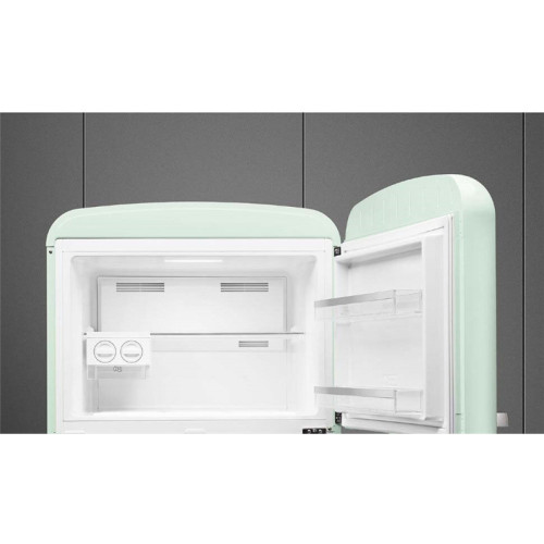 Холодильник SMEG/ Отдельностоящий двухдверный холодильник,стиль 50-х годов, 80 см, пастельный зеленый, No-frost, петли справа