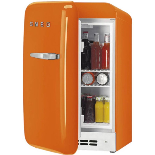 Холодильник SMEG/ Холодильник SMEG, отдельностоящий, стиль 50-х, однокамерный, объем 34 л, стандартный компрессор, энергоэффективность С, цвет оранжевый